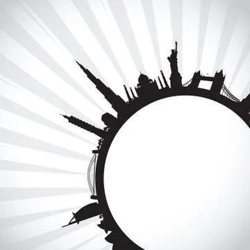 Abstract world landmarks Stock-Illustration