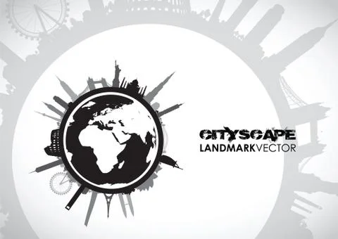 Abstract world landmarks イラスト素材