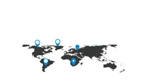 Abstract world map animation with pointe... | Stock Video | Pond5