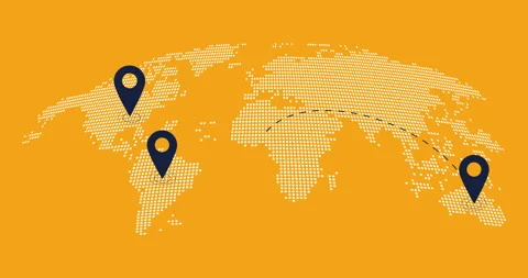 Abstract world map animation with pointe... | Stock Video | Pond5