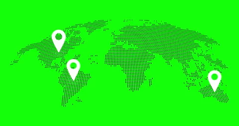Abstract world map animation with pointe... | Stock Video | Pond5