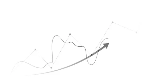 Abstract world map background with grid rising line graph and upward arrow .. Stock Footage 340383650