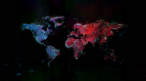 Abstract world map on a black background Stock Footage 56325493