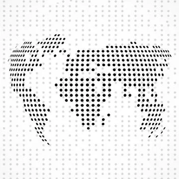 Abstract world map of circles and dots Stock Illustration