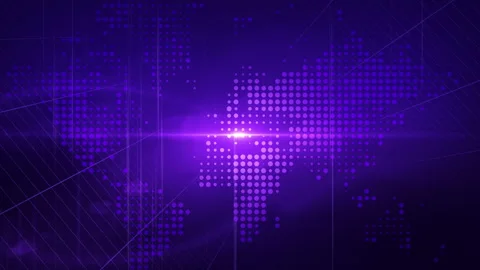 Abstract world map connecting dots digital technology background Stock Footage 282785732