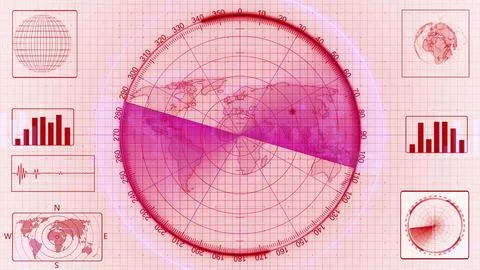 Abstract World Map with Data Visualizations Stock Illustration