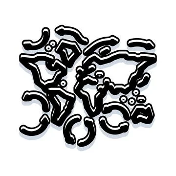 Abstract world map doodle line drawing illustration Stock Illustration