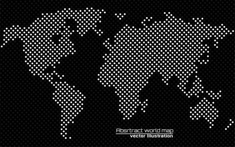 Abstract world map of dots. Dotted map. Vector illustration Stock Illustration