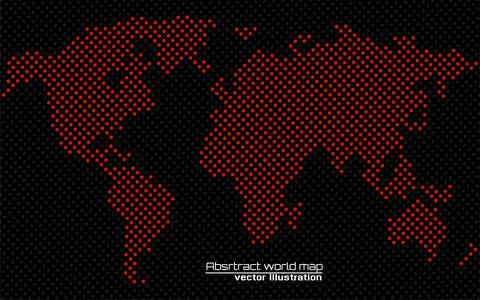 Abstract world map of dots. Dotted map. Vector illustration Stock Illustration