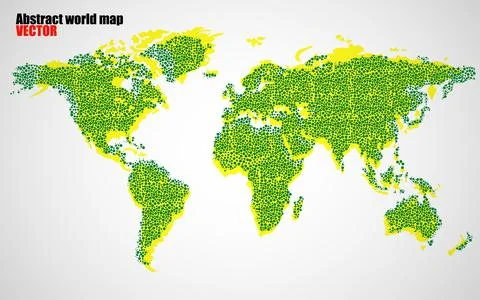 Abstract world map of dots with shadow, vector eps10 Stock Illustration