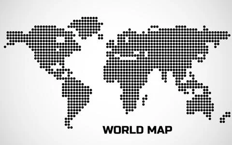 Abstract world map of dots. Vector illustration Stock Illustration