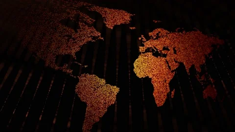 Abstract world map with flashing lights ... | Stock Video | Pond5