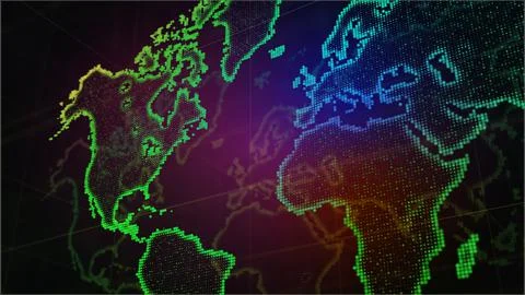 Abstract world map. Flat Earth Graph. 3d illustration 스톡 일러스트