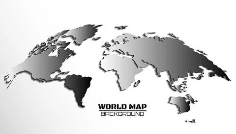 Abstract world map with gray gradient. Map of paper. Vector illustration Stock Illustration