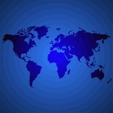 Abstract world map of halftone circles, vector Stock Illustration