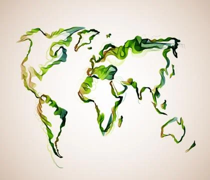 Abstract world map illustration Stock Illustration