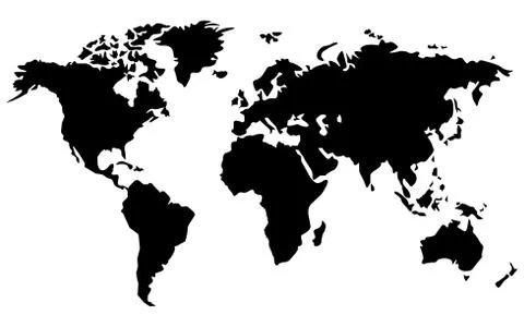 Abstract world map isolated on white background, flat earth. Vector illustration Stock Illustration
