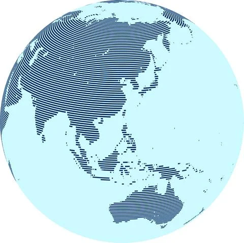 Abstract World map with lines on globe. Stock Illustration