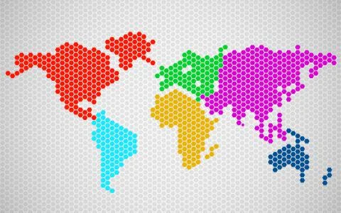 Abstract world map. Molecule structure Stock Illustration