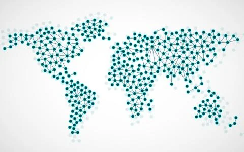 Abstract world map. Molecule structure Stockillustratie