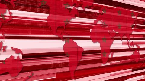 Abstract World Map with Moroccan Flags Stock Illustration
