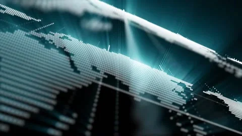 Abstract world map motion animated background Video stock 183134969