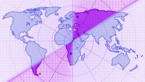 Abstract World Map with Purple Gradient Stock Illustration
