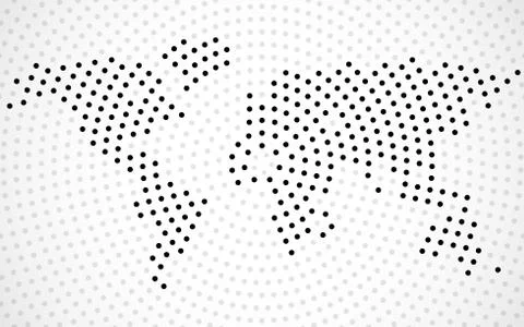 Abstract world map of radial dots Stock Illustration