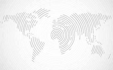 Abstract world map of radial lines. Vector illustration. Eps 10 Stock Illustration