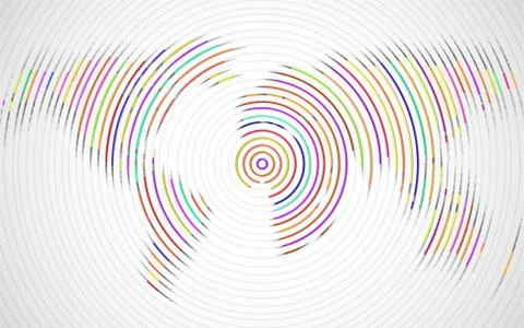 Abstract world map of radial lines. Vector illustration. Eps 10 Stock Illustration