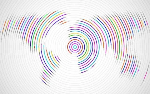 Abstract world map of radial lines. Vector illustration. Eps 10 Stock Illustration