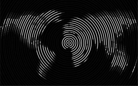 Abstract world map of radial lines. Vector illustration. Eps 10 Stock Illustration