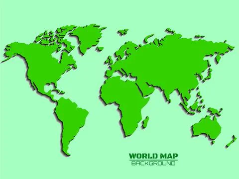 Abstract world map with shadow. Map of paper. Vector illustration Illustrazione stock