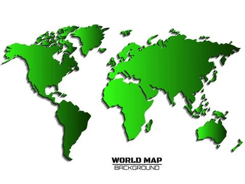 Abstract world map with shadow. Map of paper. Vector illustration Stock Illustration