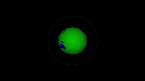 Abstract world map spinning wave signal animated on background. 4k video Vídeos de archivo 336548922