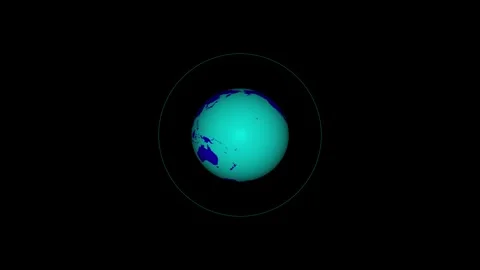 Abstract world map spinning wave signal animated on background. 4k video Stockbeeldmateriaal 336548923