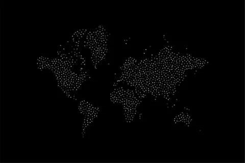 Abstract World Map with stars. Flat vector illustration EPS 10 Illustrazione stock