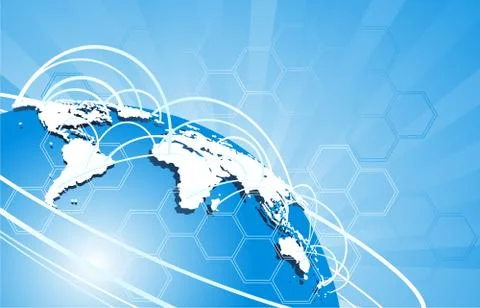 Abstract of world network, internet and global connection concept. 스톡 일러스트