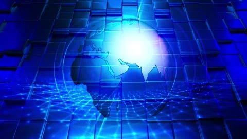 Abstract world technology blue background Stock Footage 149892813