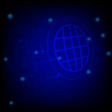 Abstract world technology blue background Stock Illustration