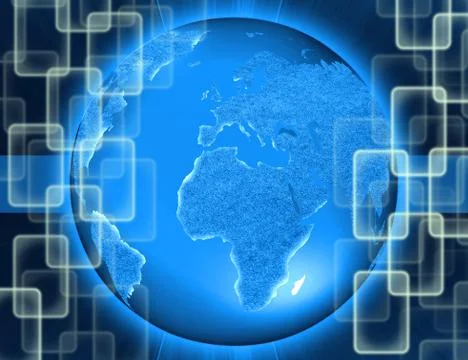 Abstract the world technology 库存插图