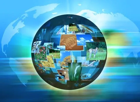 Abstract the world technology 库存插图