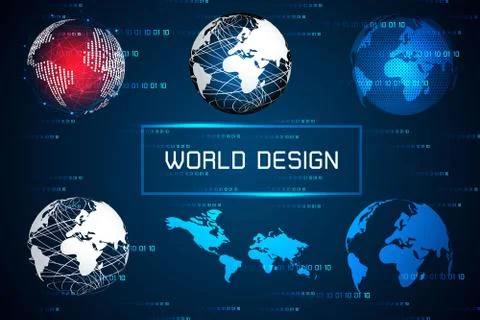 Abstract worlds design on hi tech background Иллюстрация