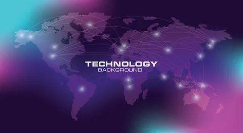 Abstract worldwide network gradient background. Network technology. 스톡 일러스트