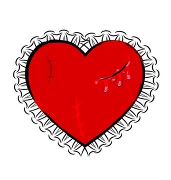 Abstract wounded heart Stock Illustration