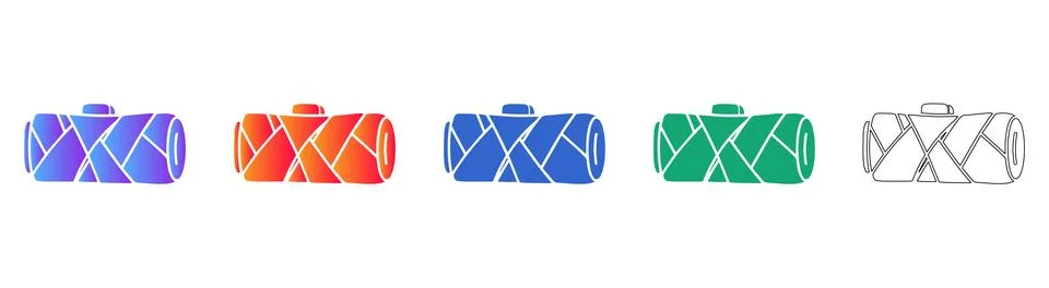 Abstract Wrapped Object Vector Icon Set Stock Illustration