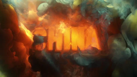 Abstract writing using thick smoke "China" 스톡 동영상 306184436