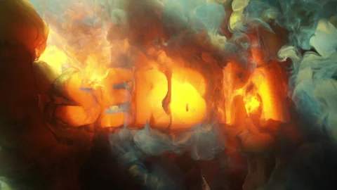 Abstract writing using thick smoke "Serbia" Stock Footage 306184650
