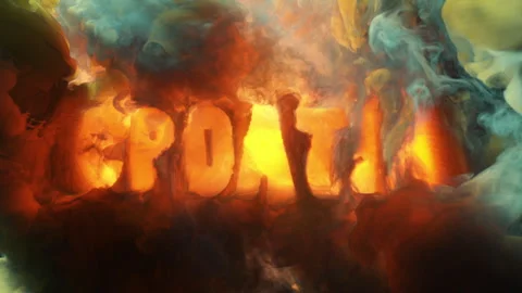 Abstract writing using thick smoke "croatia" Stock Footage 306184694
