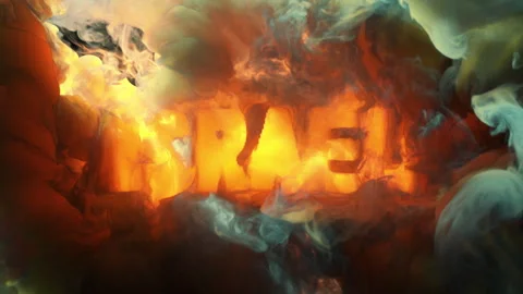 Abstract writing using thick smoke "Israel" Video stock 306184856